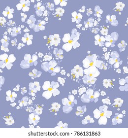 Delicate daisy floral texture. Seamless small flowers pattern for design wrapping, textile, wallpaper, paper. Cute nature background.