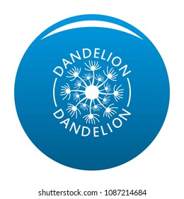 Delicate dandelion logo icon. Simple illustration of delicate dandelion vector icon for any design blue