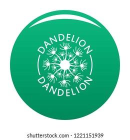 Delicate dandelion logo icon. Simple illustration of delicate dandelion vector icon for any design green