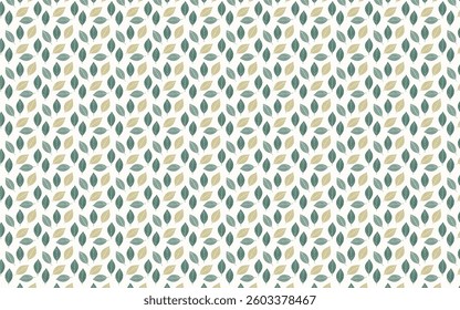 A delicate design of hand-drawn leaves, with soft shades of green, beige, and light brown, creating a peaceful and calming natural leaf pattern