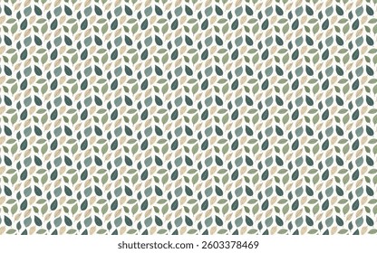 A delicate design of hand-drawn leaves, with soft shades of green, beige, and light brown, creating a peaceful and calming natural leaf pattern