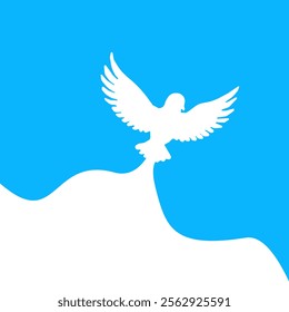 A delicate design showcasing a dove, embodying peace, unity, freedom, and nonviolence, symbolizing hope and love for a world free of conflict.