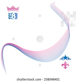 Delicate dimensional flowing stripy lines, dreamy vector abstract background with web design elements, motif light template.