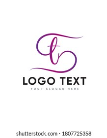 A delicate and distinct handwritten letter type T logo template, Vector logo for business and company  identity 