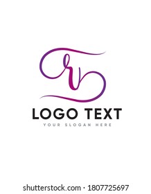 A delicate and distinct handwritten letter type R logo template, Vector logo for business and company  identity 