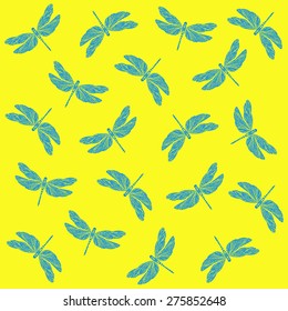 delicate dragonfly on a bright background