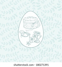 Delicate Easter card. Illustration for greeting cards, invitations, and other printing projects.