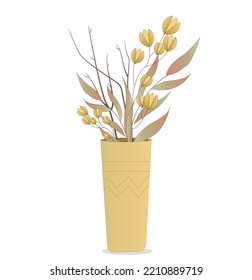 delicate and elegant composition of vase flowers