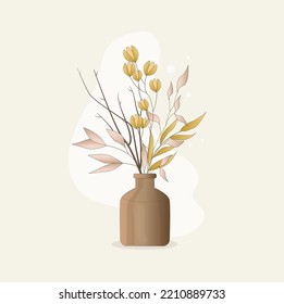 delicate and elegant composition of vase flowers