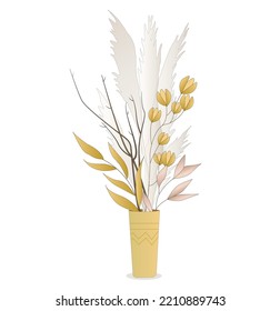 delicate and elegant composition of vase flowers