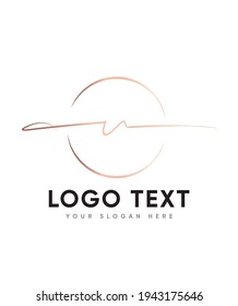 Una delicada, elegante y fluida plantilla de logotipo de tipo de letra manuscrita U, logotipo de vectores para identidad empresarial y de empresa 