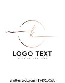 A delicate, elegant and flowing handwritten letter type K logo template, Vector logo for business and company identity 