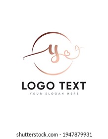 A delicate, elegant and flowing handwritten letter type Y logo template,Vector logo for business and company identity