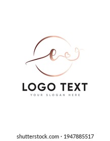 A delicate, elegant and flowing handwritten letter type E logo template,Vector logo for business and company identity