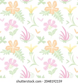 Delicate fancy flowers on a light background