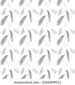 Delicate Fern Pattern on White Background