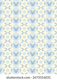 Delicate flirty floral pattern with tulips