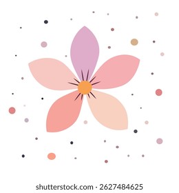 Delicate floral arrangement in pastel colors. Flat minimalistic vector illustration.