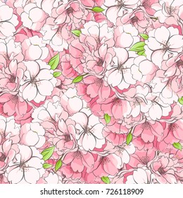 Delicate floral background of apple blossoms