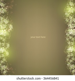 delicate floral background, frame, vector