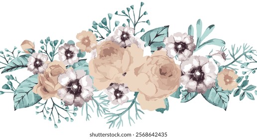 Delicate Floral Bouquet Design in Pastel Tones