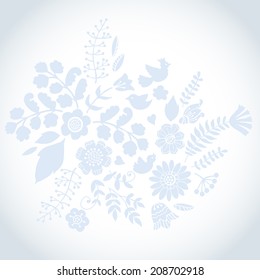 Delicate floral composition. Illustration for greeting cards, invitations, and other printing projects.