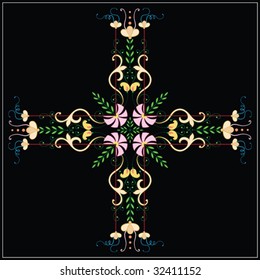 Delicate Floral Cross