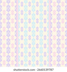 Delicate Floral Damask Fabric Texture in Pastel Colors