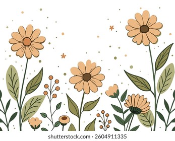 Delicate Floral Design with Peach and Sage Colors