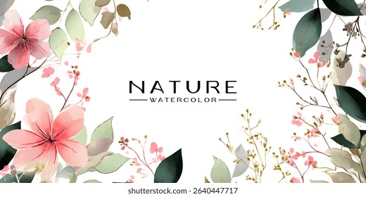 Delicate floral design with watercolor effect.