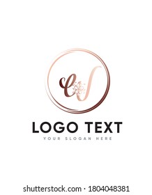 Delicate floral elements and Characters decorated letter type W  logo template, Vector logo for business and company identity 