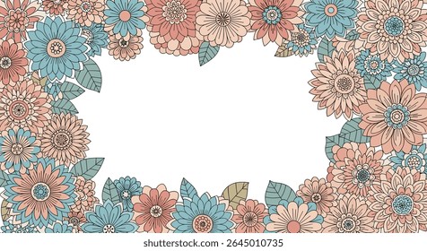 Delicate Floral Frame Background with Artistic Design Perfect for Greeting Cards and Invitations
