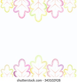 Delicate floral frame vector leaves vintage