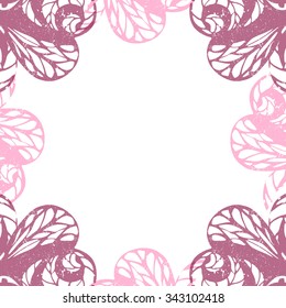 Delicate floral frame vector violet vintage