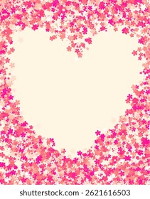 Delicate Floral heart shape Frame for Invitations and Greetings