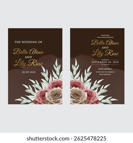 Delicate floral invitation card perfect for weddings, engagements, or bridal showers