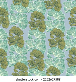 Delicada línea floral sin fisuras. Fondo floral vintage. Diseño para tela, impresión textil, envoltura, cubierta. Ilustración del vector