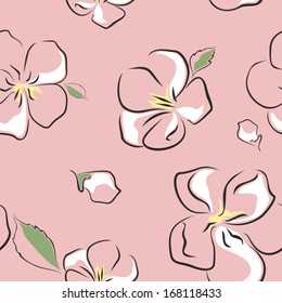 delicate floral pattern, blooming apple tree