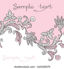 Delicate floral pattern on pink background 
