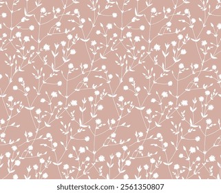 Delicate Floral Pattern on a Soft Rose Background
