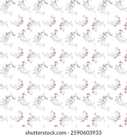 Delicate Floral Pattern on a White Background