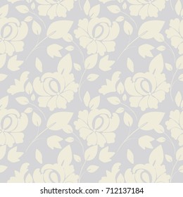 Delicate floral pattern. Seamless flowery background for design fabric, paper, wrapping, wallpaper.