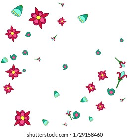 Delicado patrón floral con flores simples para tarjeta de felicitación o afiche. Flores naif de margarita en estilo primitivo. Fondo vectorial para el diseño de primavera o verano.
