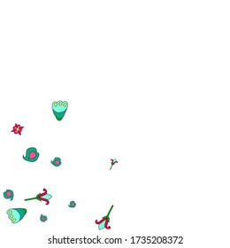 Delicate Floral Pattern with Simple Flowers for Greeting Card or Poster. Naive Daisy Flowers in Primitive Style. Vector Background for Spring or Summer Design.
