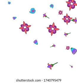 Delicate Floral Pattern with Simple Flowers for Greeting Card or Poster. Naive Daisy Flowers in Primitive Style. Vector Background for Spring or Summer Design.
