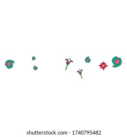 Delicate Floral Pattern with Simple Flowers for Greeting Card or Poster. Naive Daisy Flowers in Primitive Style. Vector Background for Spring or Summer Design.
