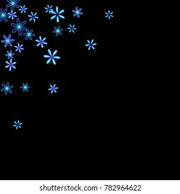 Delicate Floral Pattern with Simple Little Flowers for Greeting Card or Poster. Naive Daisy Flowers in Primitive Style. Vector Background for Spring or Summer Design.