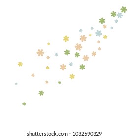Delicate Floral Pattern with Simple Small Flowers for Greeting Card or Poster. Naive Daisy Flowers in Primitive Style. Vector Background for Spring or Summer Design.
