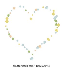 Delicate Floral Pattern with Simple Small Flowers for Greeting Card or Poster. Naive Daisy Flowers in Primitive Style. Vector Background for Spring or Summer Design.

