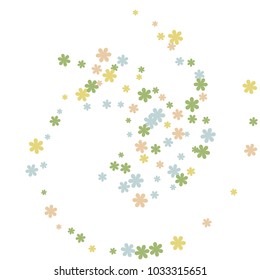 Delicate Floral Pattern with Simple Small Flowers for Greeting Card or Poster. Naive Daisy Flowers in Primitive Style. Vector Background for Spring or Summer Design.

